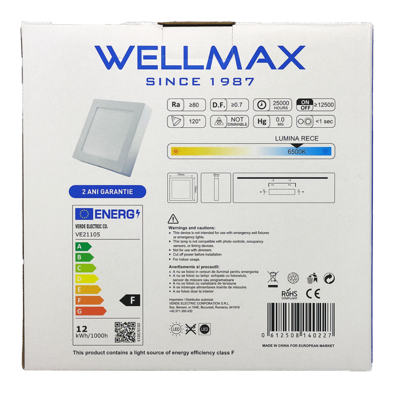 SPOT LED SAMSUNG 12W 6500K, PATRAT, PT - imagine 3